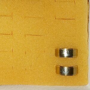 Gold Engraved Wedding bands stainless steel